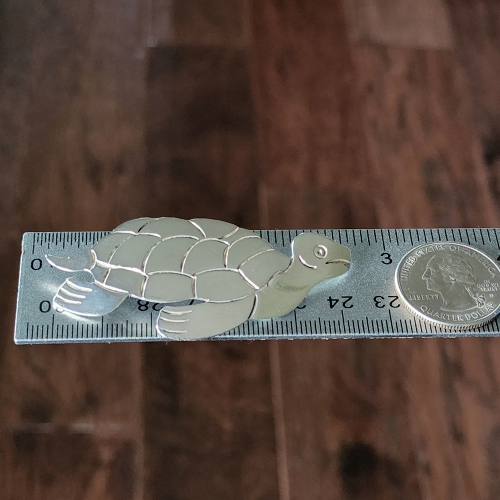 Vintage Sterling Silver 925 MEXICO TAXCO Hawaiian Sea Turtle Brooch Pin 13g - Picture 2 of 8